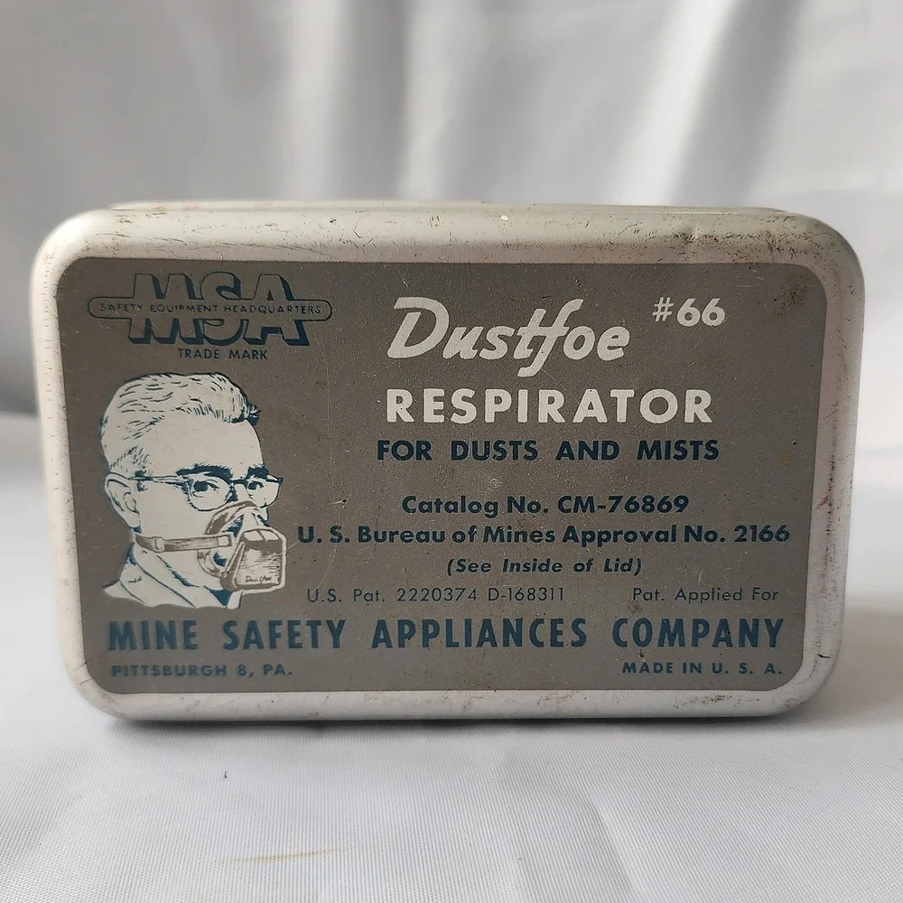 MSA‎ Dustfoe 66 Respirator Dust Mist Filter Mask Vintage Mining Work Safety MCM